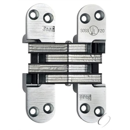 UNIVERSAL INDUSTRIAL Soss 1-1/8" x 4-5/8" Heavy Duty Invisible Spring Hinge for 1-3/4" Doors Satin Chrome Finish 218ICUS26D